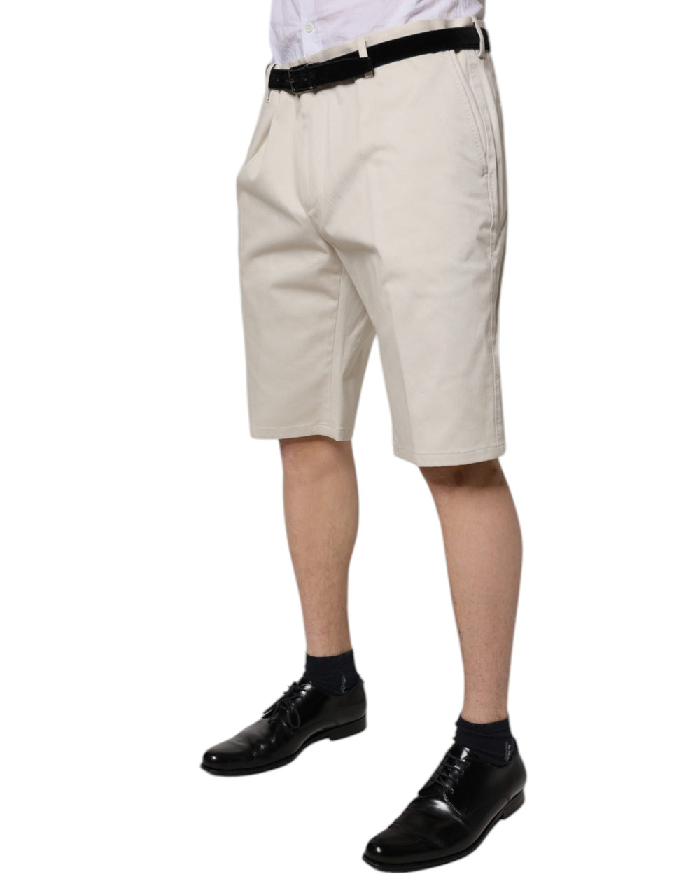 Dolce & Gabbana Cotton Stretch Bermuda Shorts in Beige