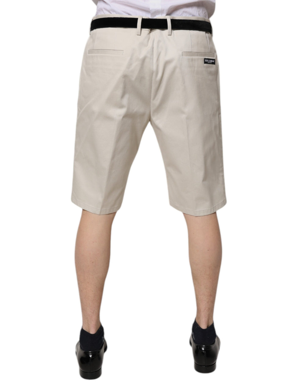 Dolce & Gabbana Cotton Stretch Bermuda Shorts in Beige