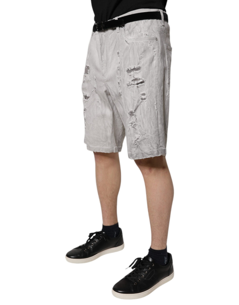 Dolce & Gabbana Denim Bermuda Shorts in Light Grey