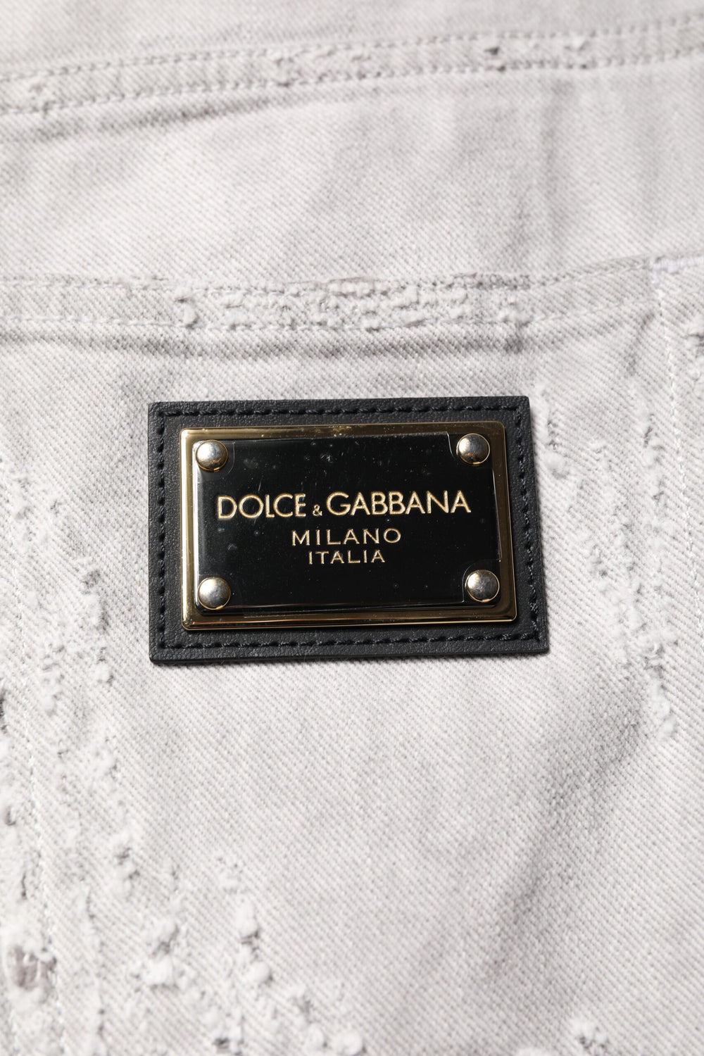 Dolce & Gabbana Denim Bermuda Shorts in Light Grey