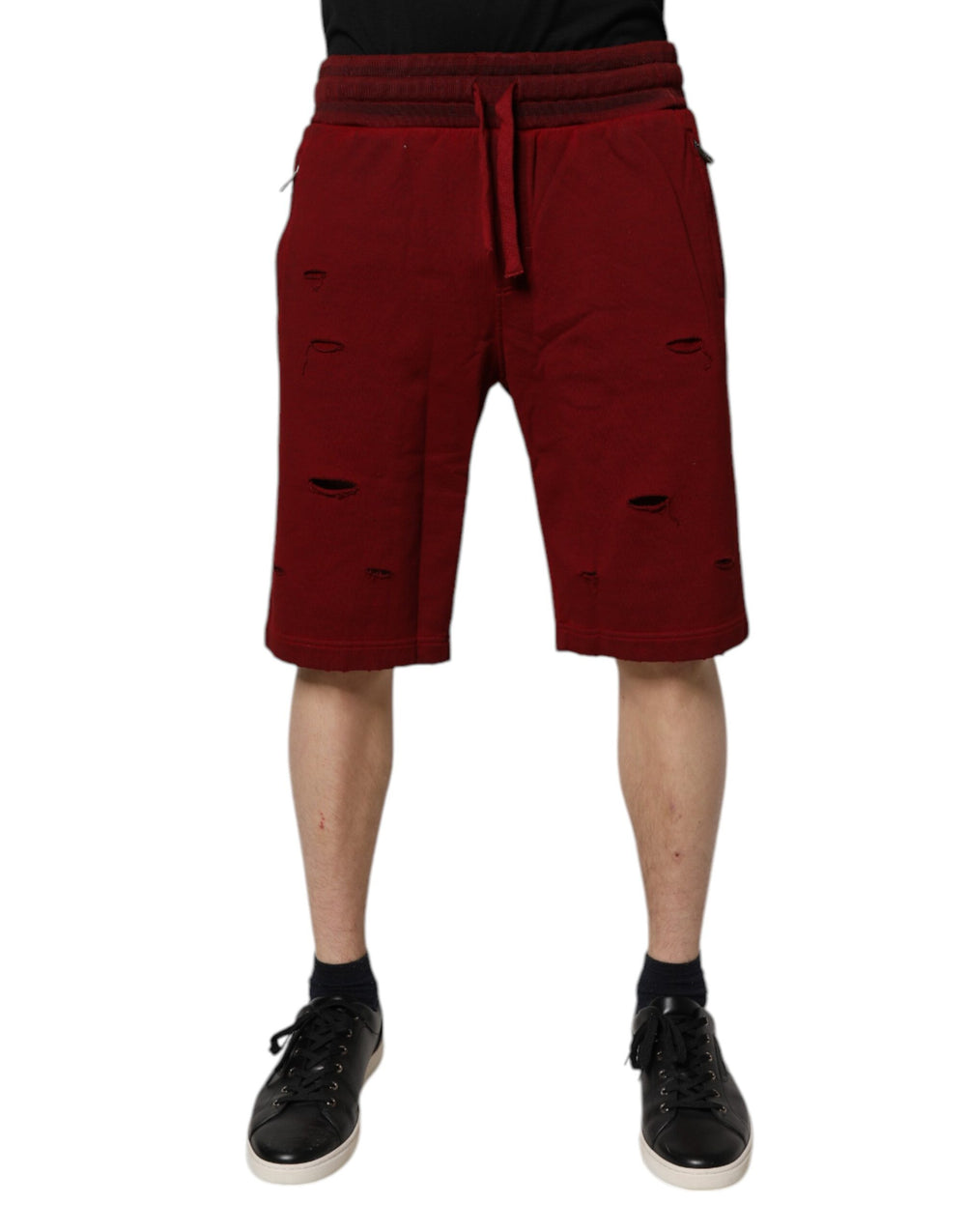 Dolce & Gabbana Cotton Bermuda Shorts in Burgundy