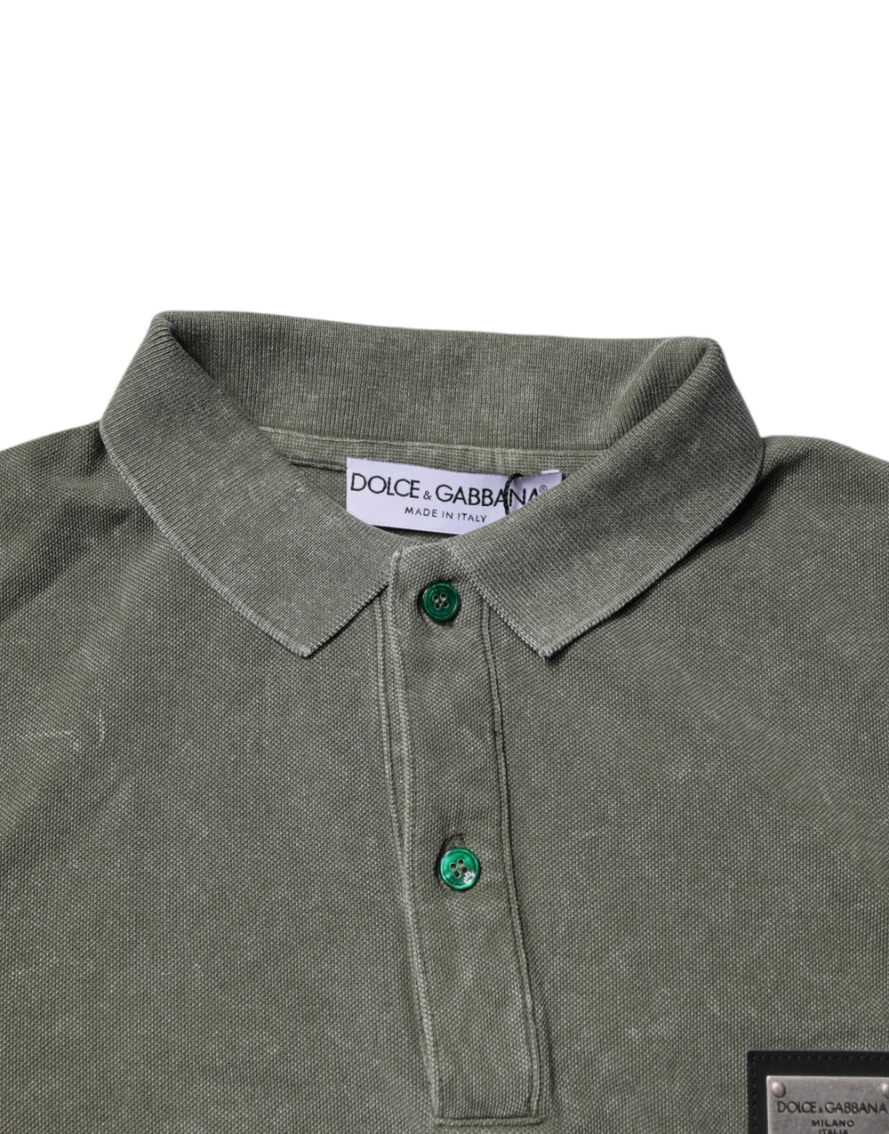 Dolce & Gabbana Cotton Polo Shirt in Army Green