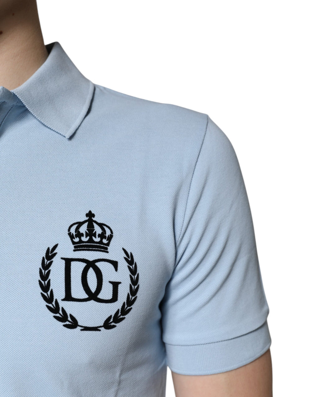 Dolce & Gabbana Cotton Polo Shirt in Sky Blue