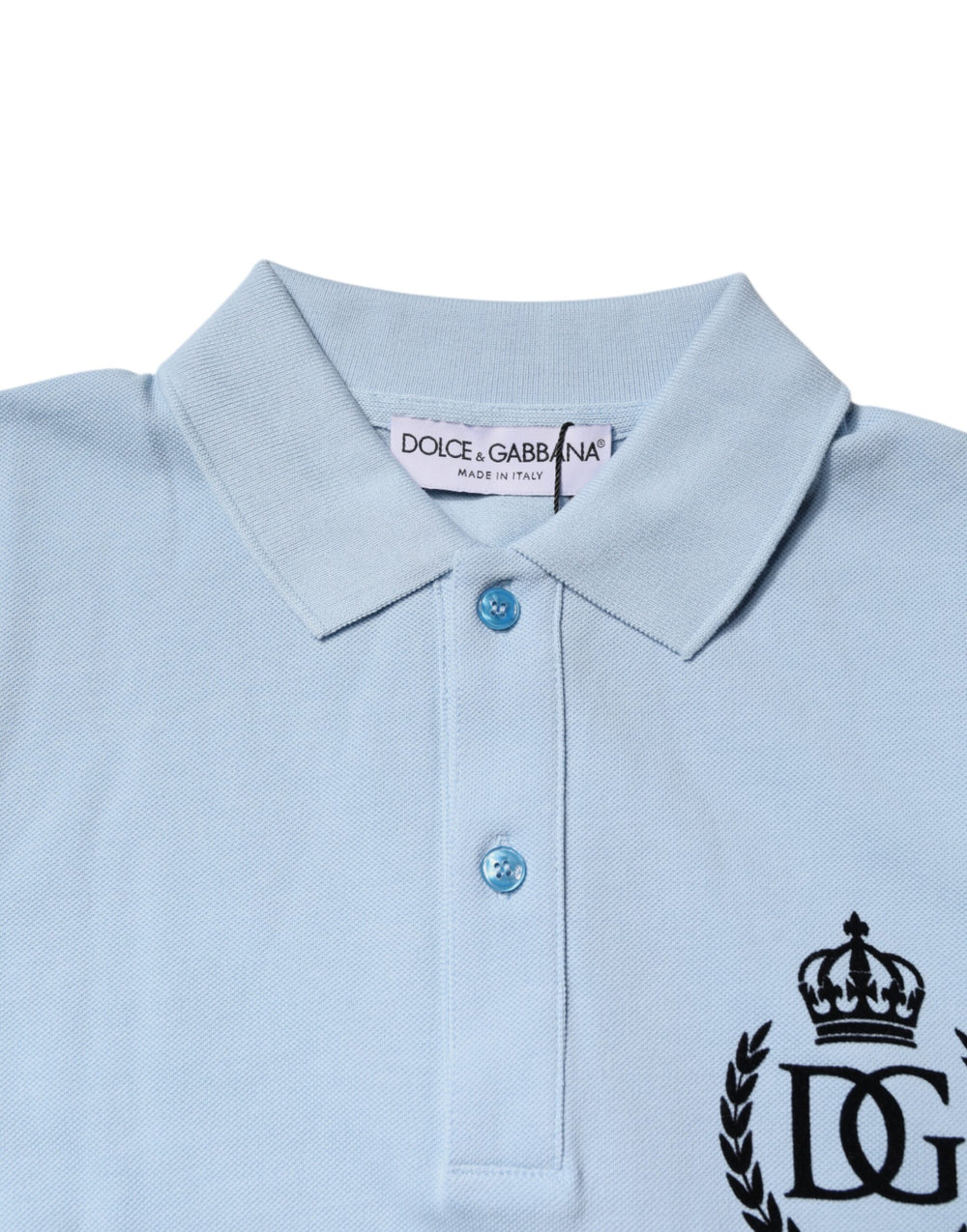 Dolce & Gabbana Cotton Polo Shirt in Sky Blue
