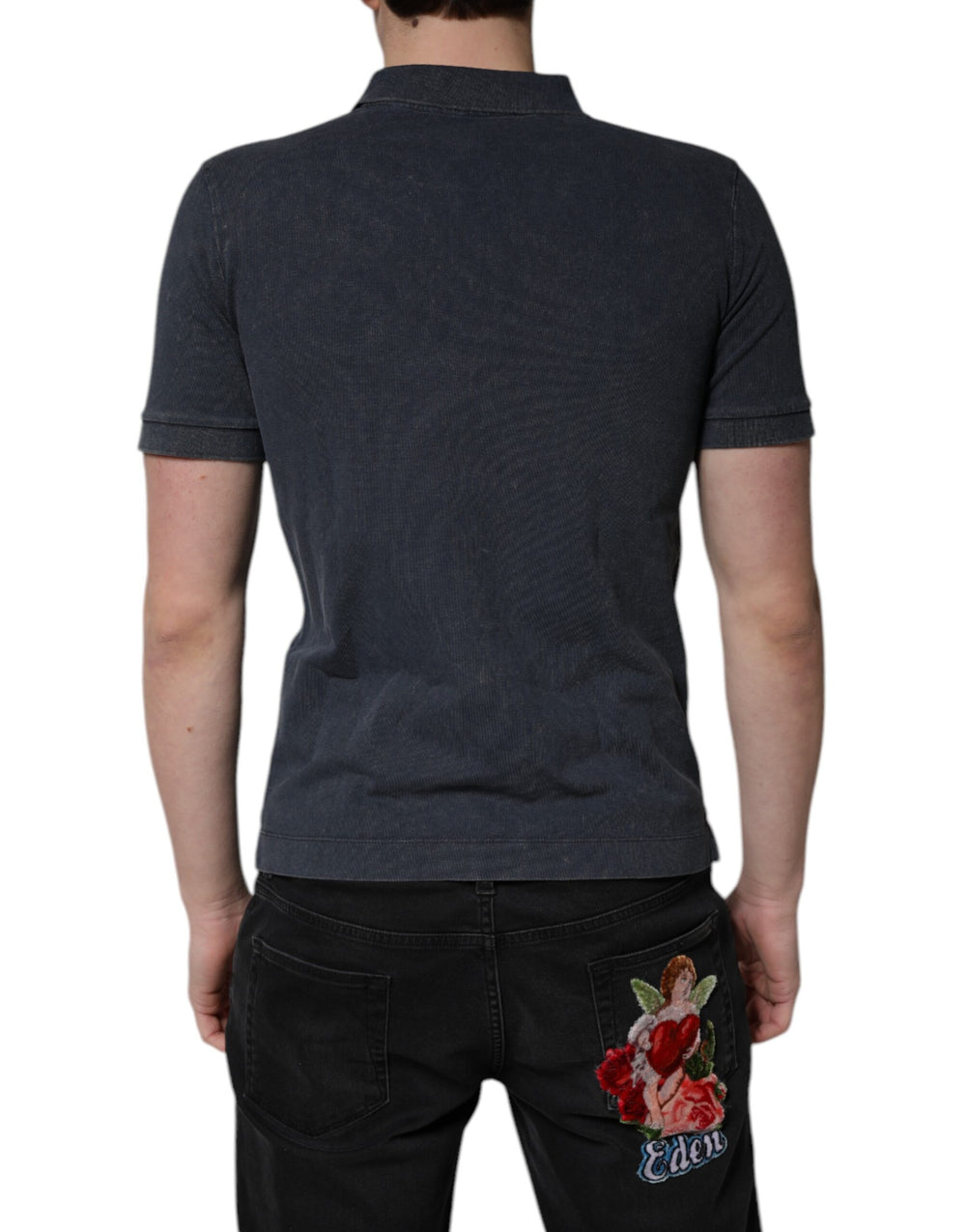 Dolce & Gabbana Cotton Polo Shirt in Dark Blue