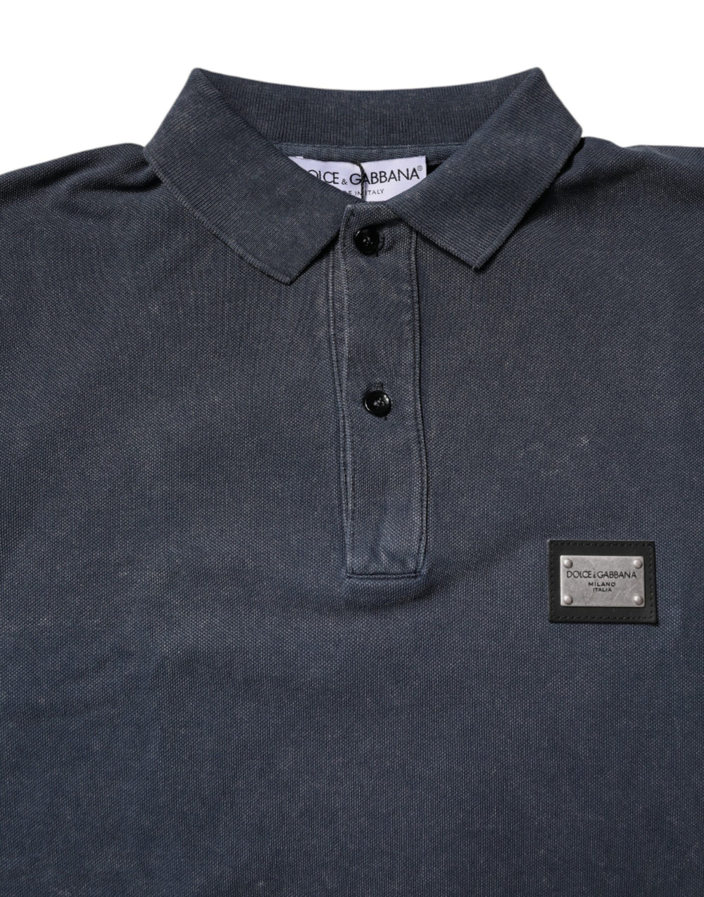 Dolce & Gabbana Cotton Polo Shirt in Dark Blue