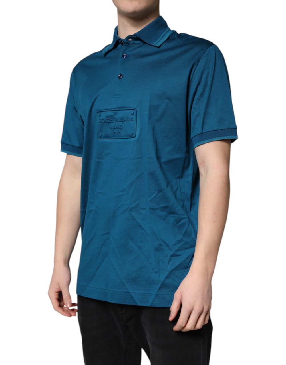 Dolce & Gabbana 100% Cotton Polo Shirt in Blue