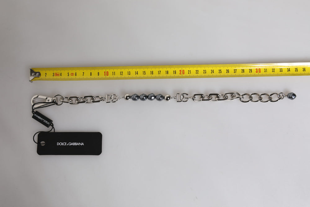 Dolce & Gabbana Silver-Tone Chain Bracelet with Pearls