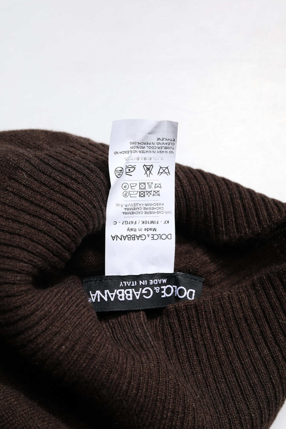 Dolce & Gabbana 100% Cashmere Neck Warmer Scarf in Brown
