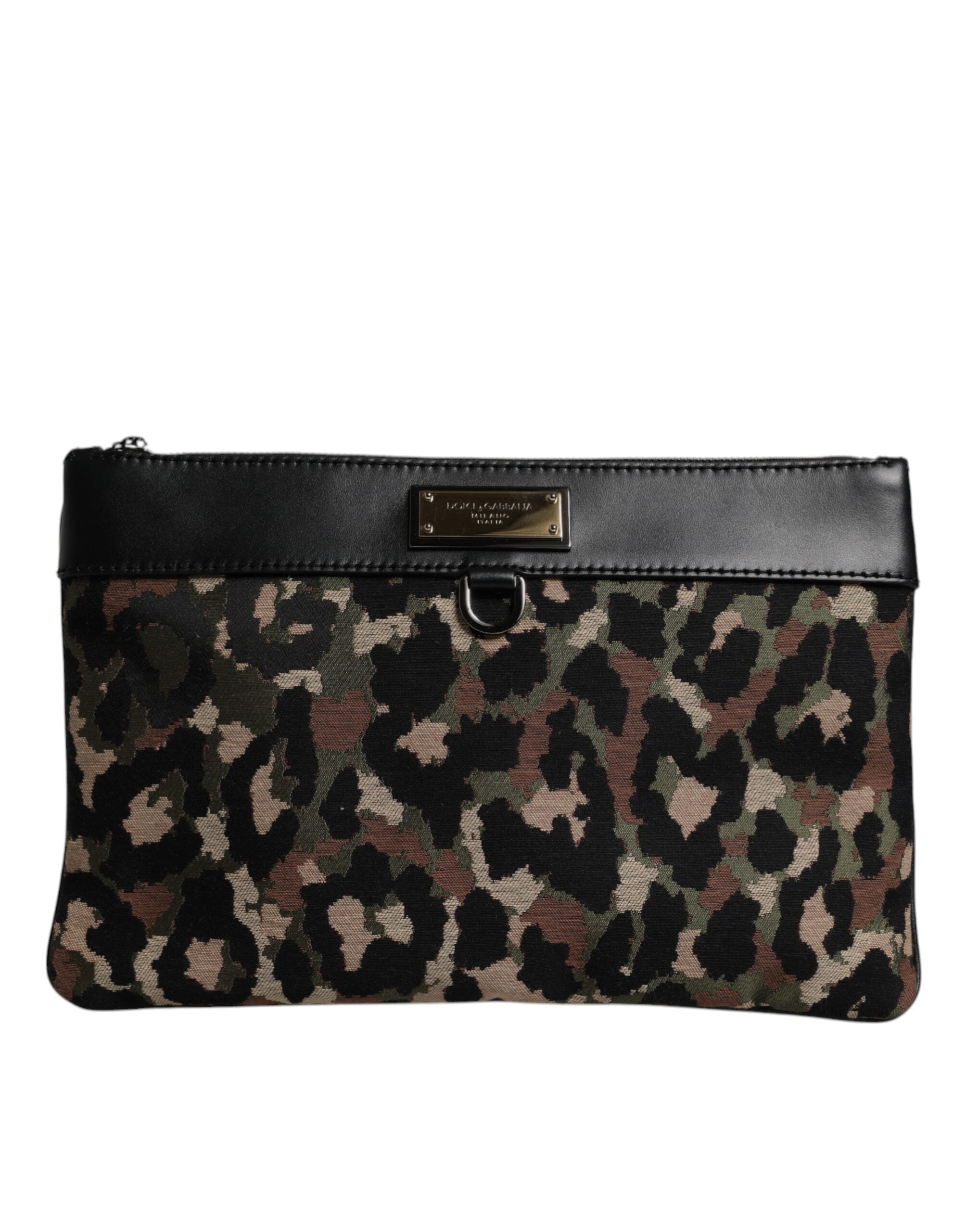 Dolce & Gabbana Pouch Bag με Leopard Jacquard σε Πολύχρωμο