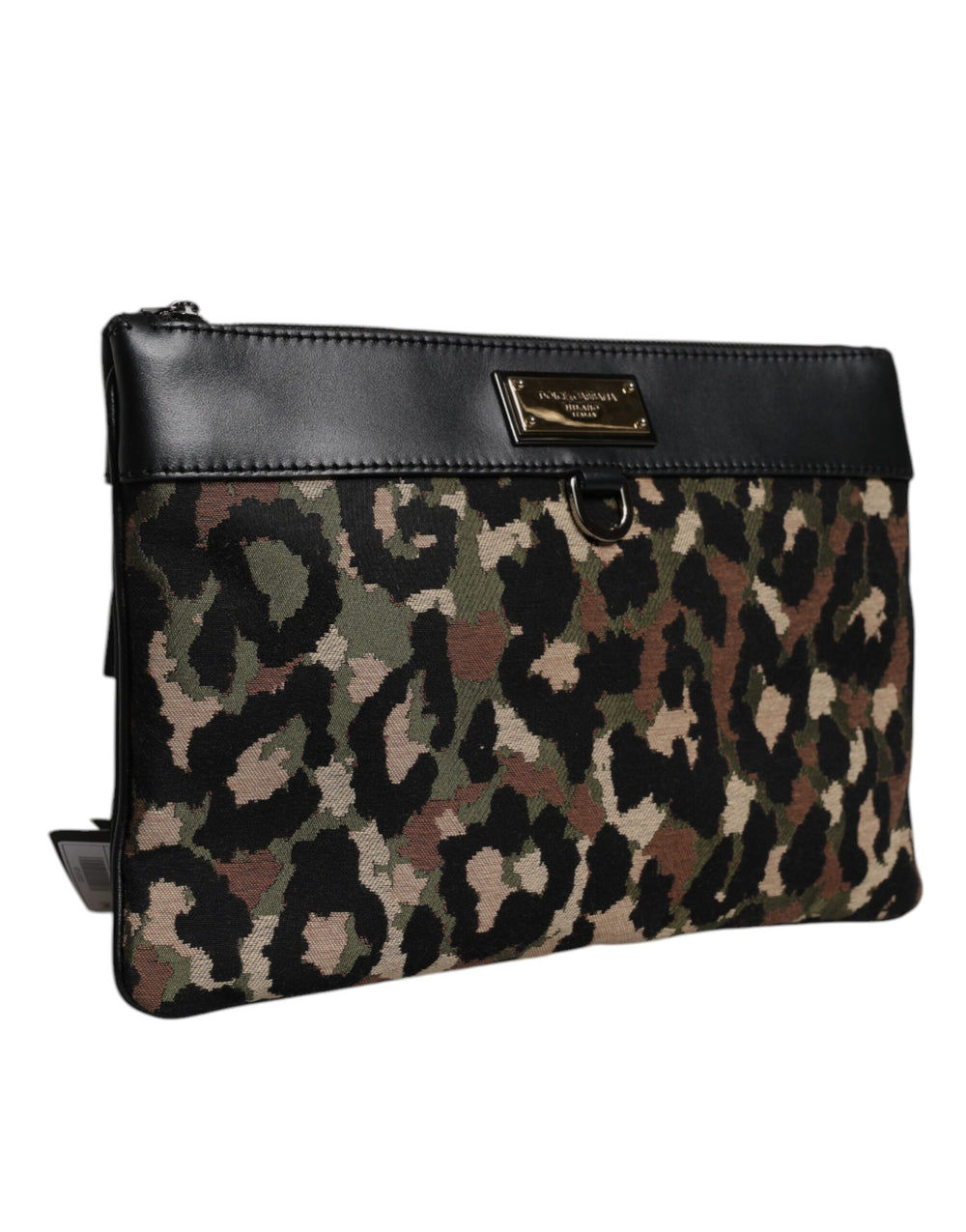 Dolce & Gabbana Leopard Jacquard Pouch Bag in Multicolor