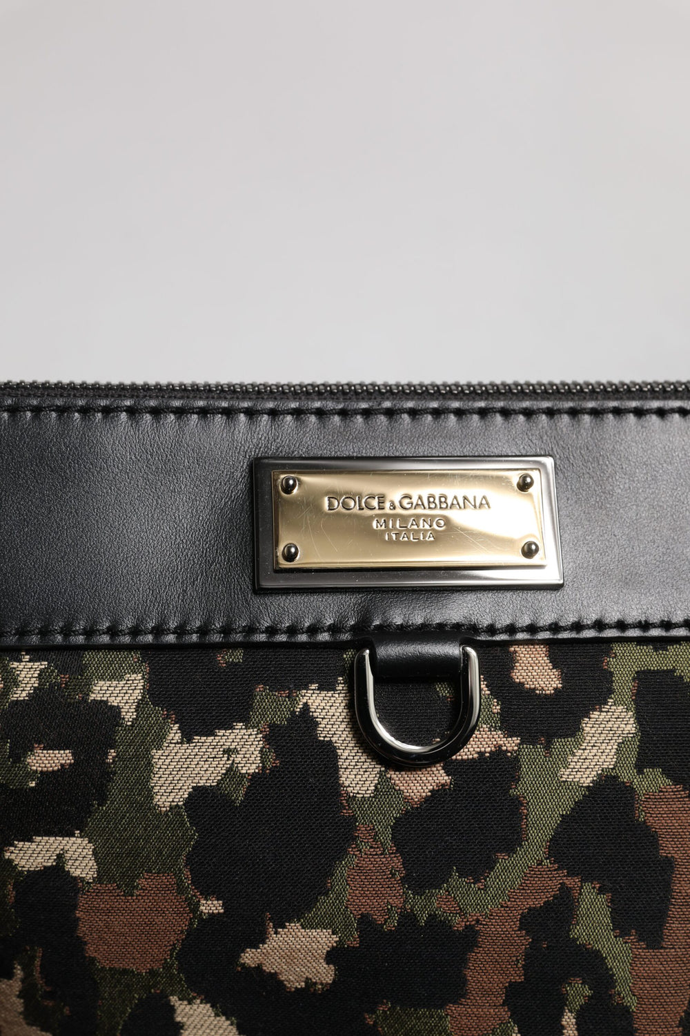 Dolce & Gabbana Leopard Jacquard Pouch Bag in Multicolor