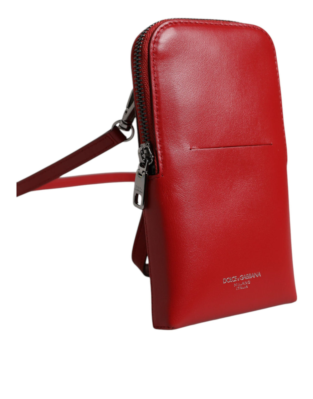 Dolce & Gabbana Leather Phone Sling Bag in Red