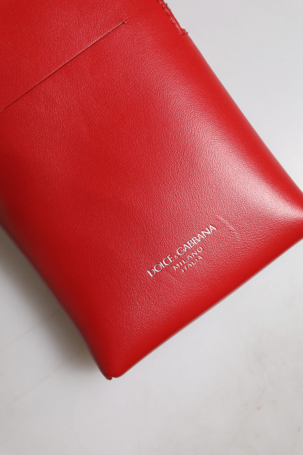 Dolce & Gabbana Leather Phone Sling Bag in Red