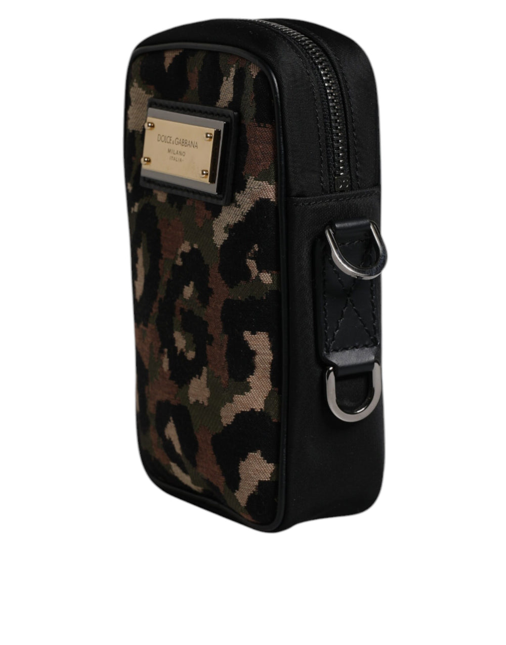 Dolce & Gabbana Leopard Jacquard Neck Strap Bag in Multicolor