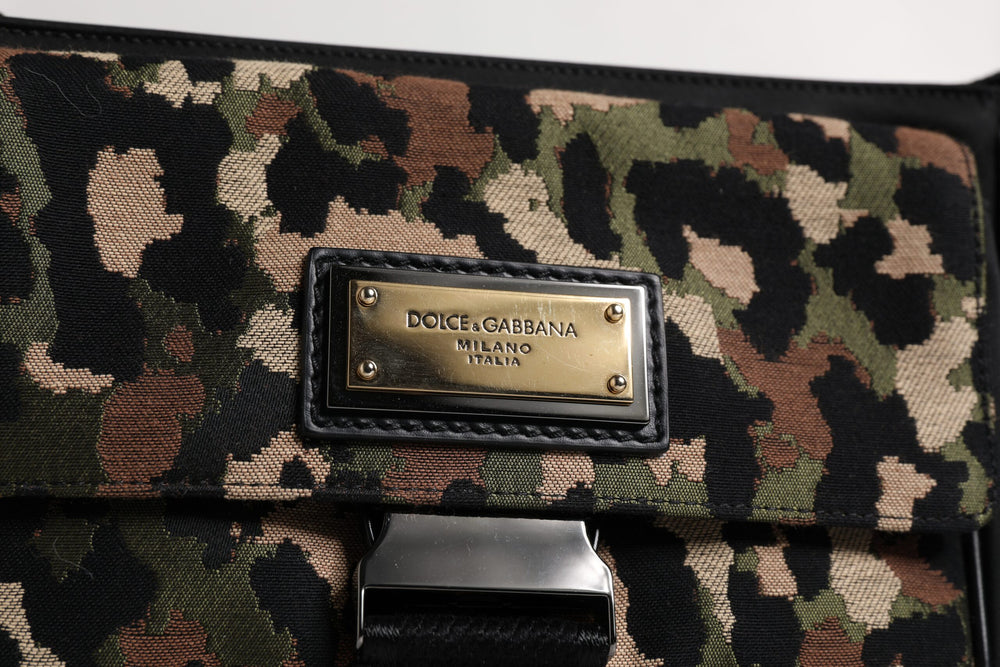Dolce & Gabbana Leopard Jacquard Crossbody Bag in Multicolor