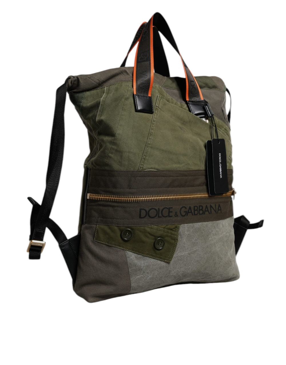 Dolce & Gabbana Military Green Patchwork Rucksack