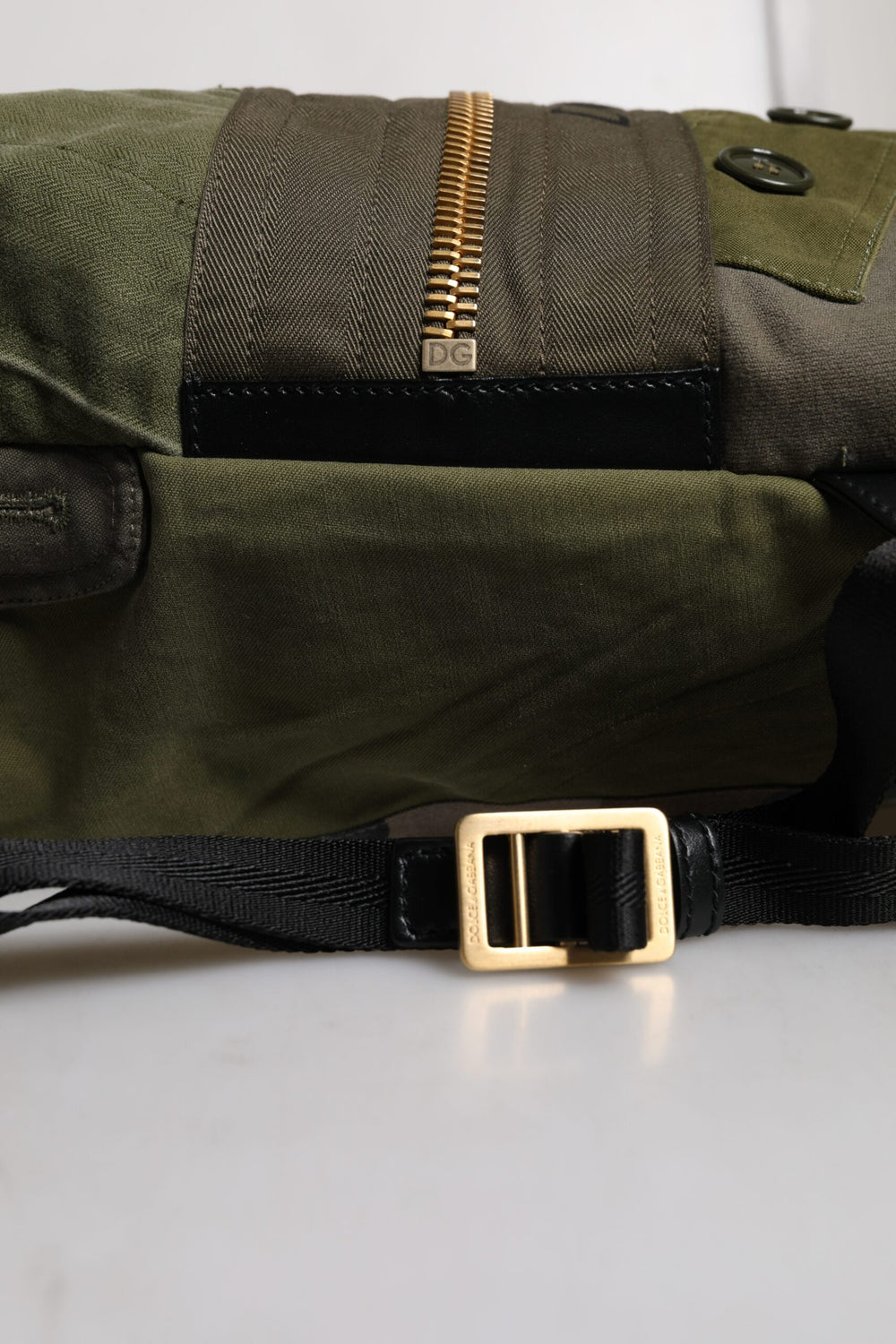 Dolce & Gabbana Military Green Patchwork Rucksack