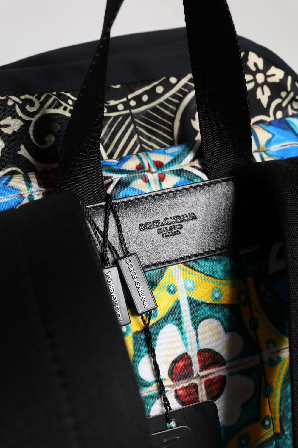 Dolce & Gabbana Maiolica Print Nylon Backpack in Multicolor