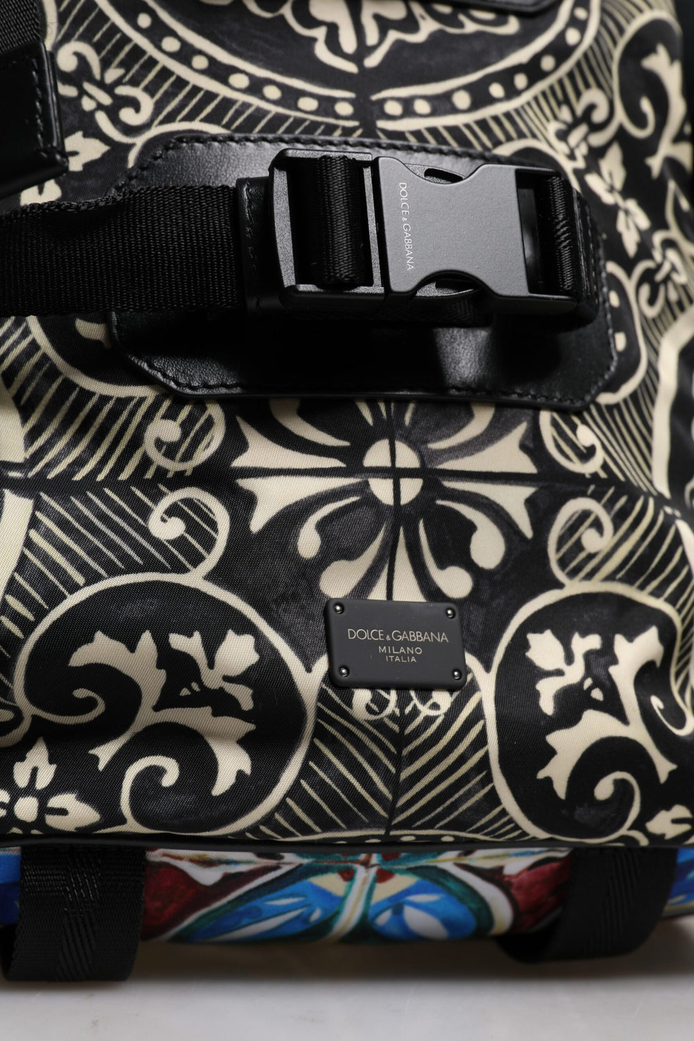 Dolce & Gabbana Maiolica Print Nylon Backpack in Multicolor