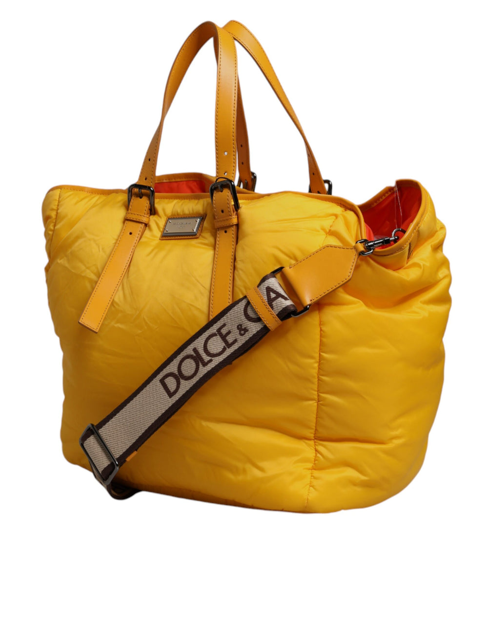 Dolce & Gabbana Nylon Duffle Bag in Yellow Orange