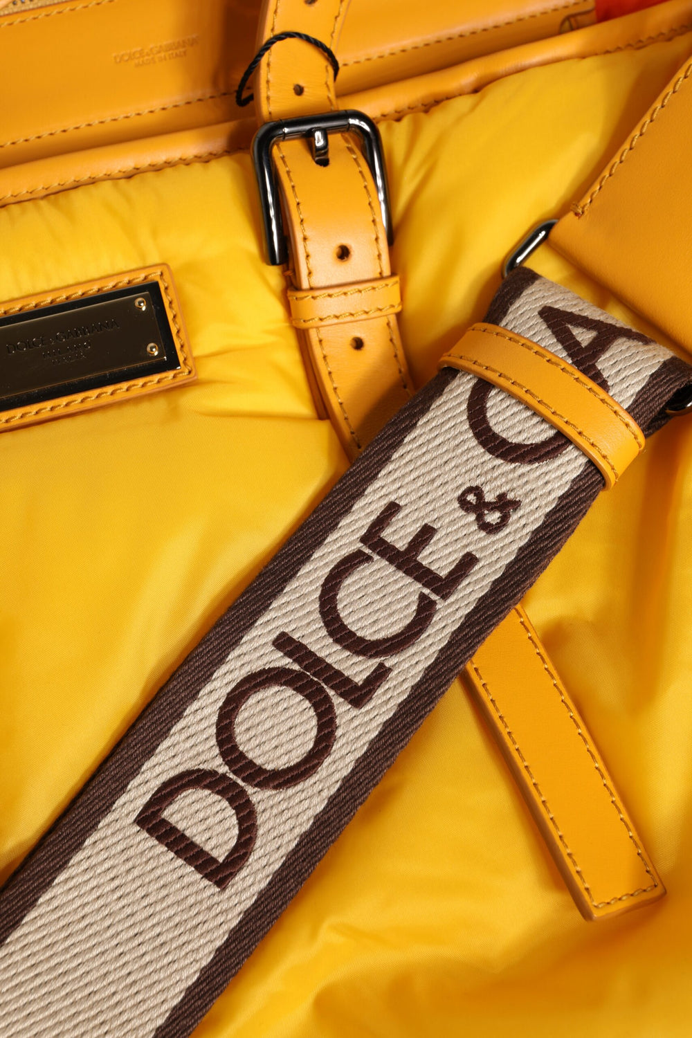 Dolce & Gabbana Nylon Duffle Bag in Yellow Orange