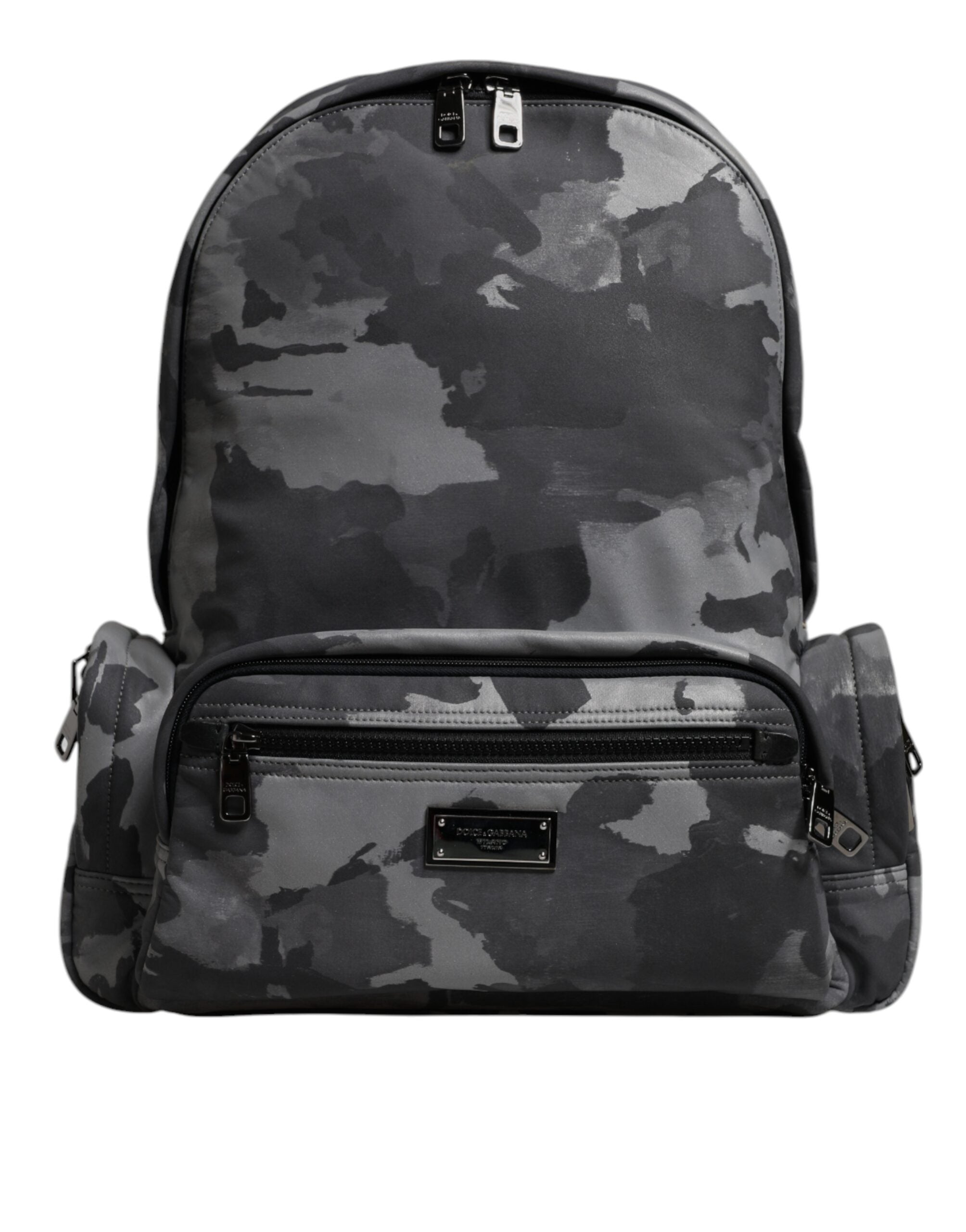 Dolce & Gabbana Βαμβακερό Backpack με Camouflage Print σε Γκρι