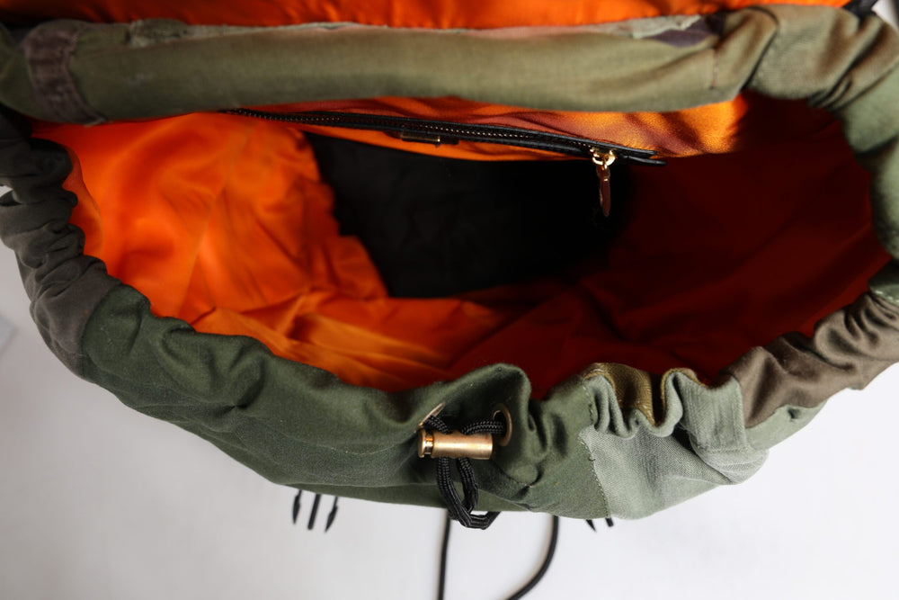 Dolce & Gabbana Cotton Patchwork Travel Backpack in Military Green