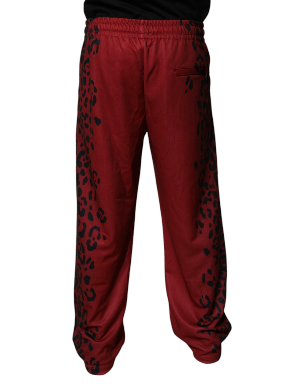 Dolce & Gabbana Leopard Print Jogger Pants in Red