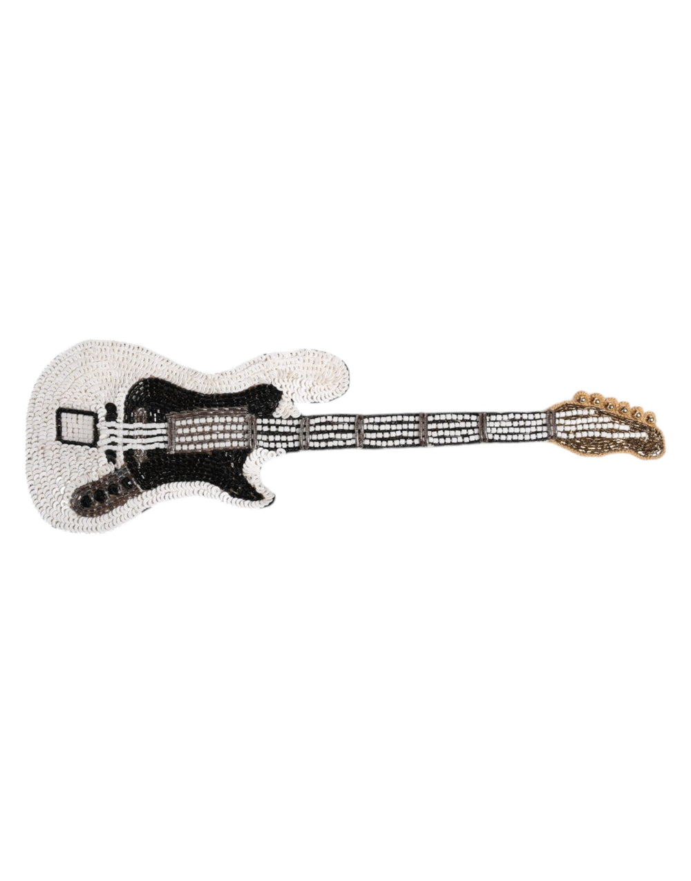 Dolce & Gabbana Gold Brass Guitar Pin Brooch