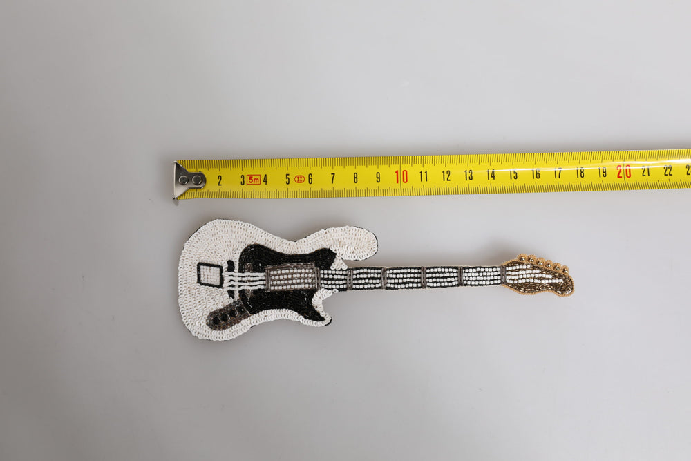 Dolce & Gabbana Gold Brass Guitar Pin Brooch