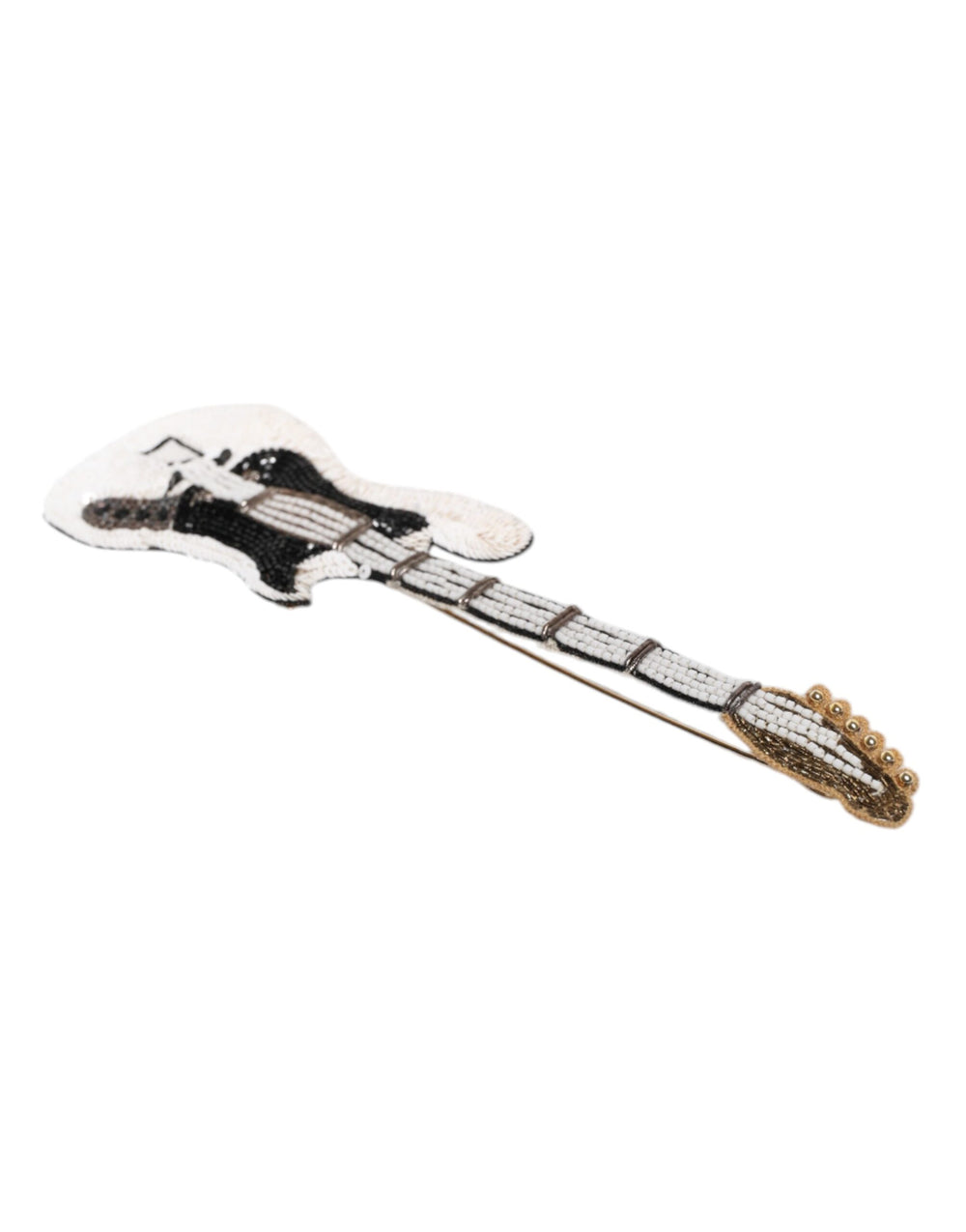 Dolce & Gabbana Gold Brass Guitar Pin Brooch