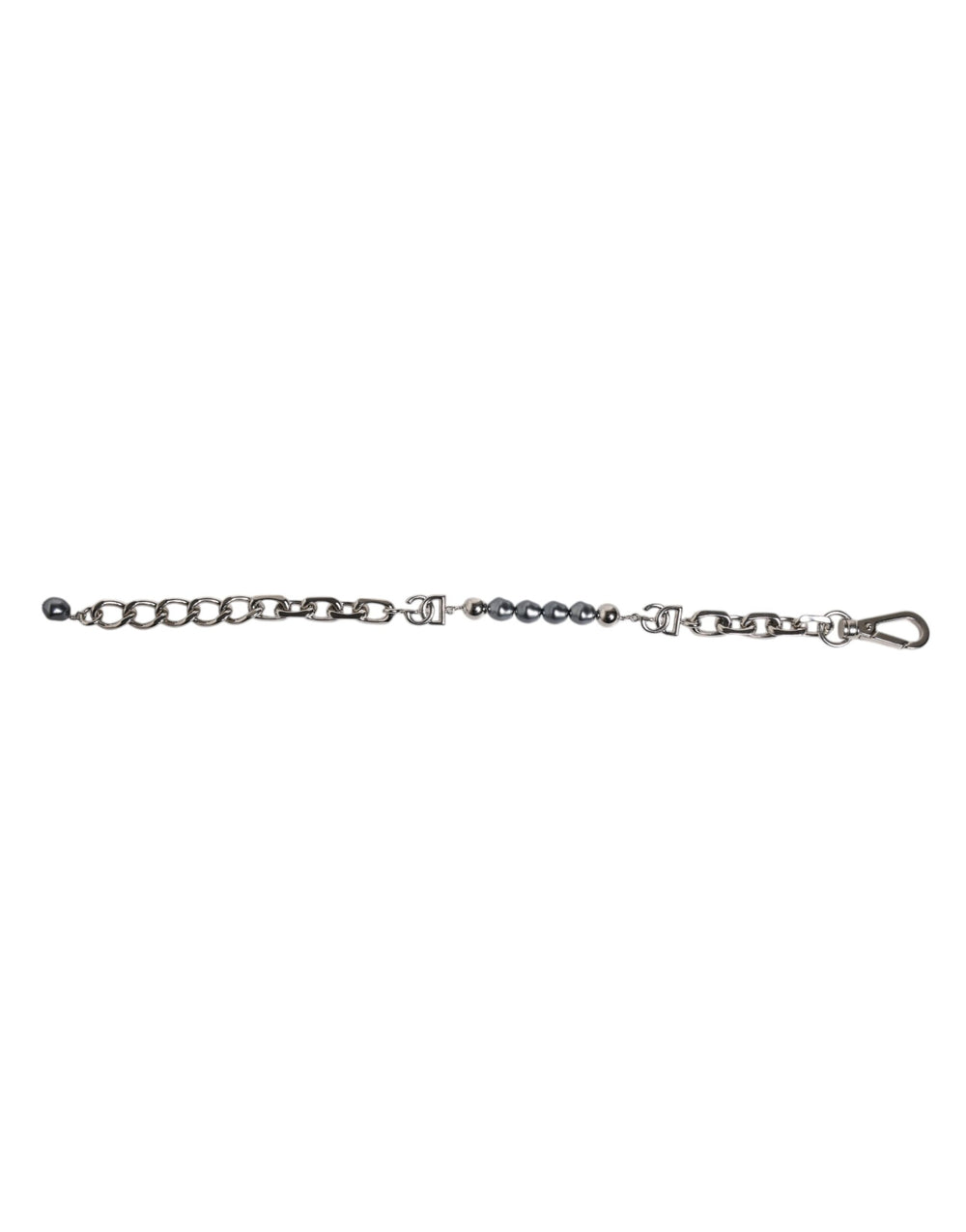 Dolce & Gabbana Silver-Tone Chain Bracelet with Gray Pearls