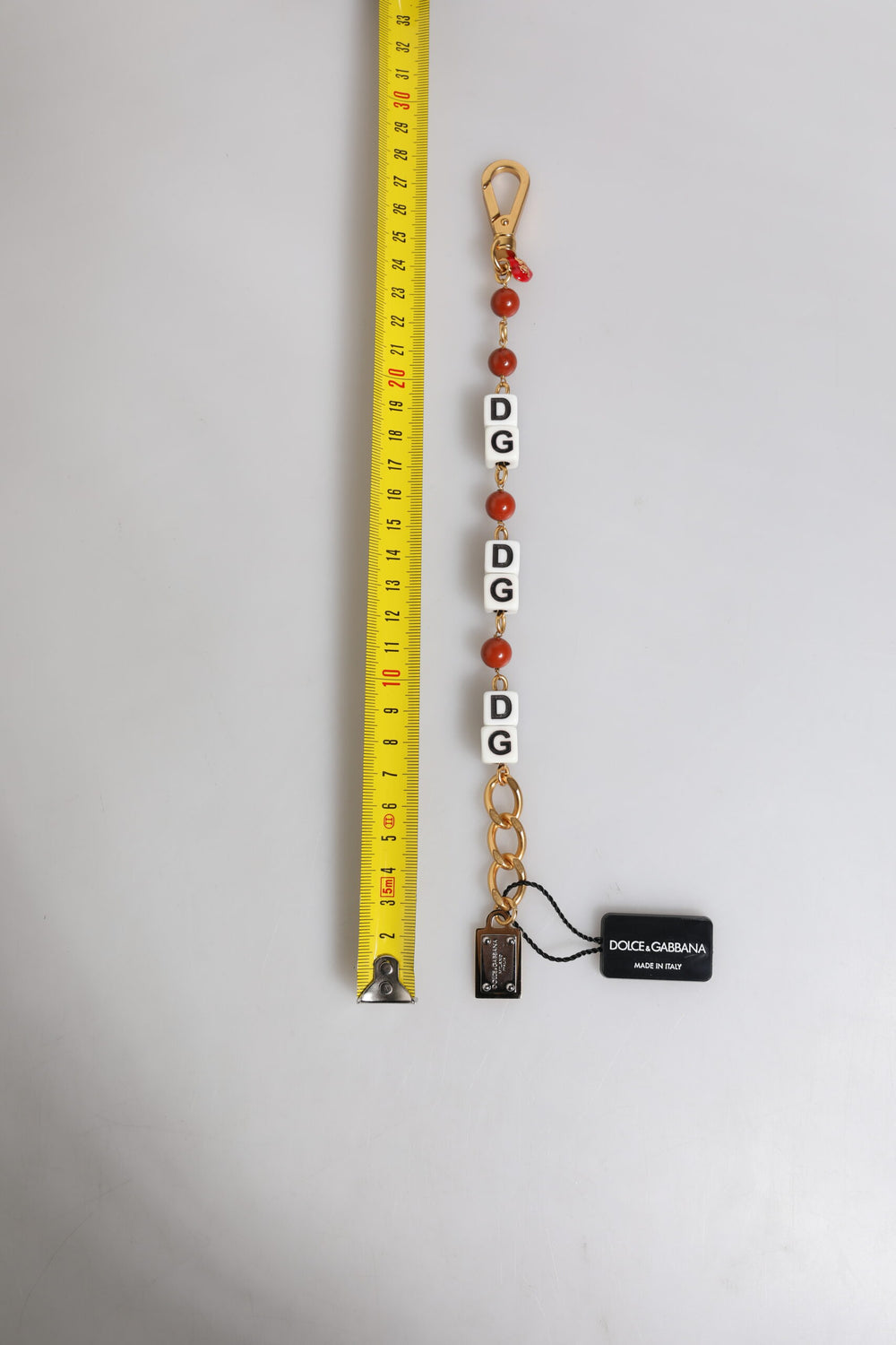 Dolce & Gabbana Gold-Tone Brass Chain Bracelet with DG Logo Dice in Multicolor