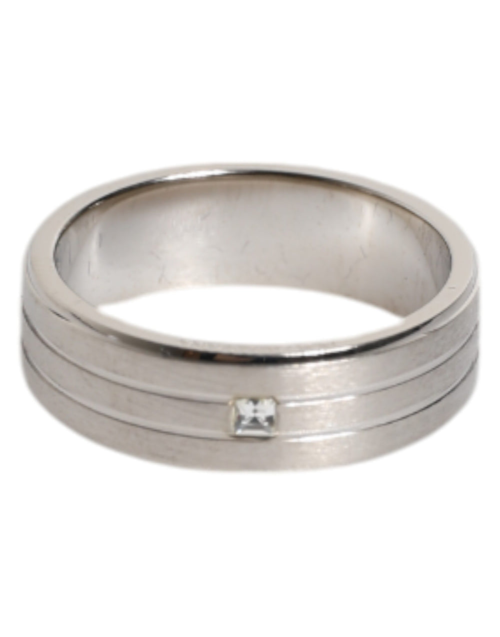 Silver Tone Brass Clear Crystal DG Logo Ring mens luxury fashion - Mens Edit