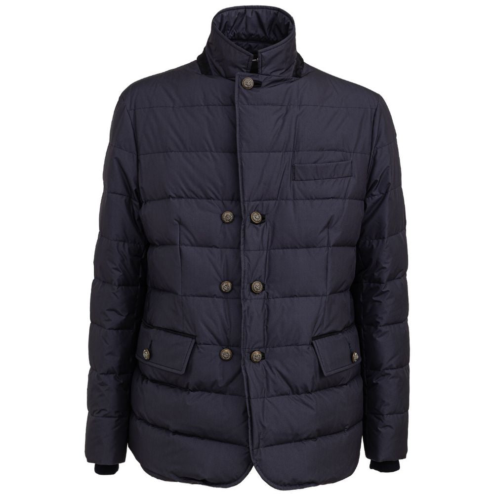 Blue Polyester Coat mens luxury fashion - Mens Edit