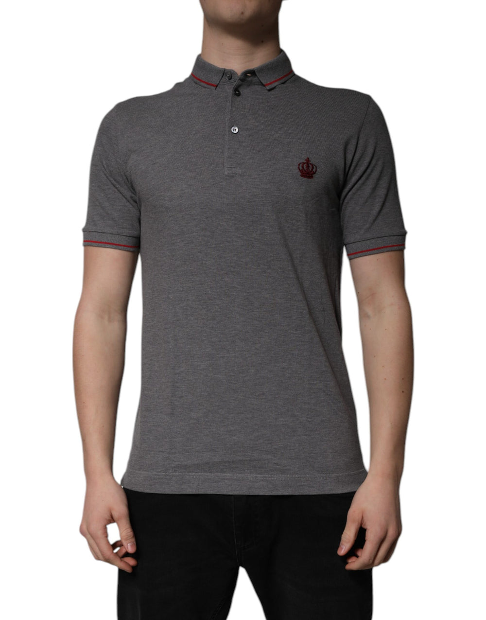 Dolce & Gabbana Cotton Polo Shirt in Grey