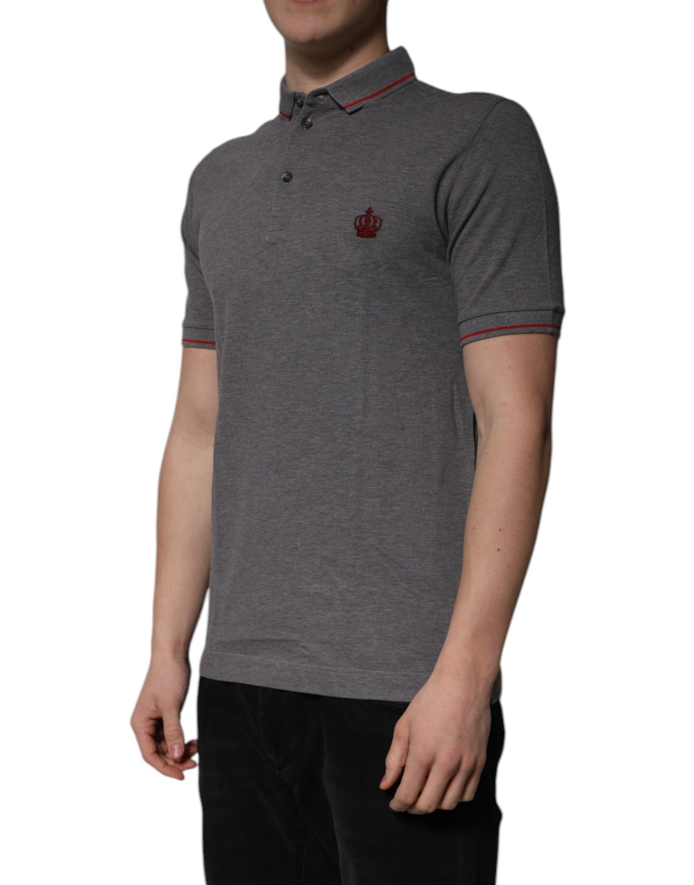 Dolce & Gabbana Cotton Polo Shirt in Grey