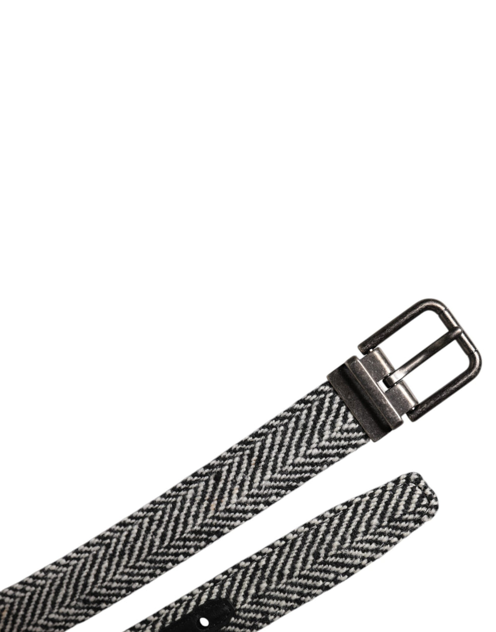 Dolce & Gabbana Virgin Wool Belt in Black and White
