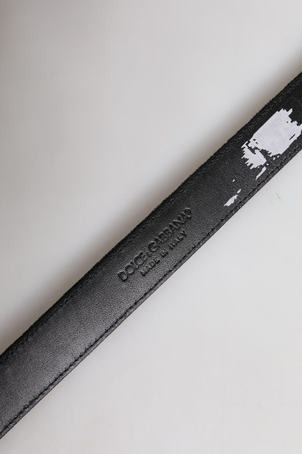 Dolce & Gabbana Leather Belt with Metal Buckle in Black
