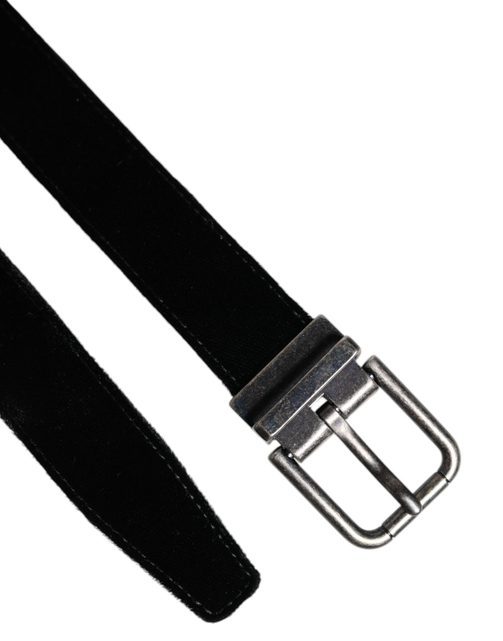 Dolce & Gabbana Leather Belt with Metal Buckle in Black