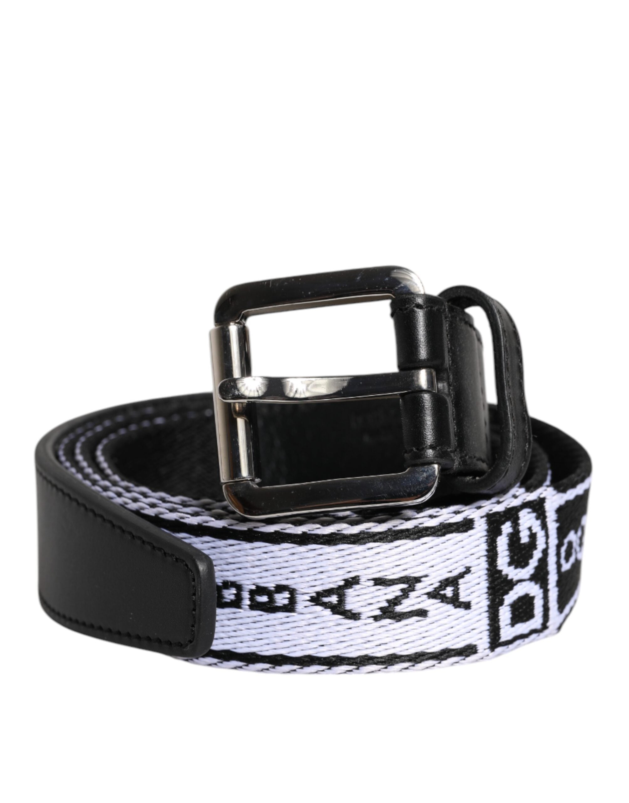 Dolce & Gabbana Ζώνη με Εμπριμέ Σχέδιο σε Μαύρο και Λευκό