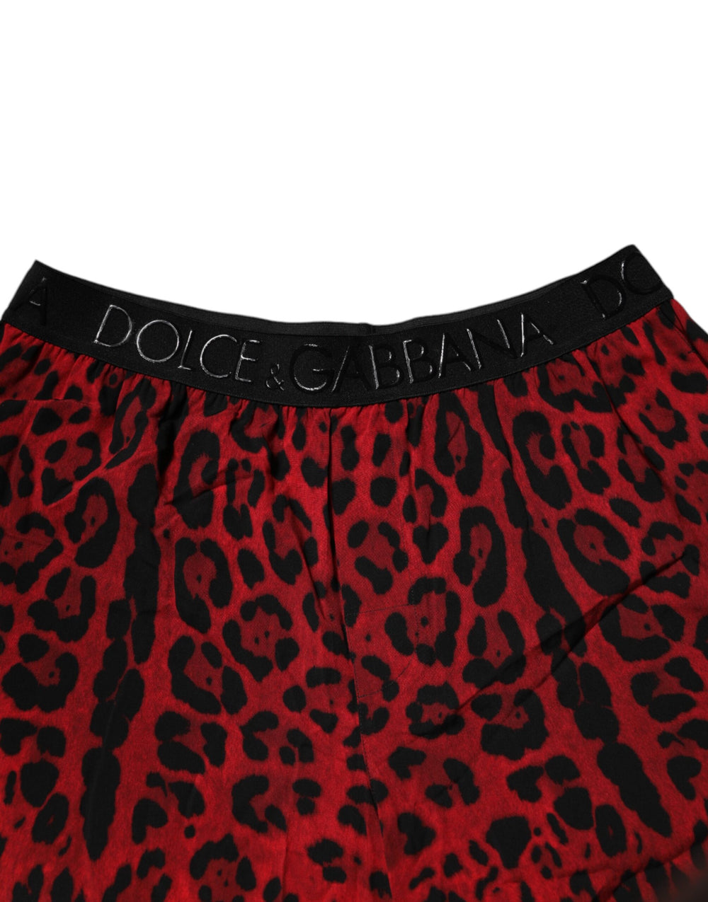 Dolce & Gabbana 100% Viscose Bermuda Shorts in Red Leopard Print