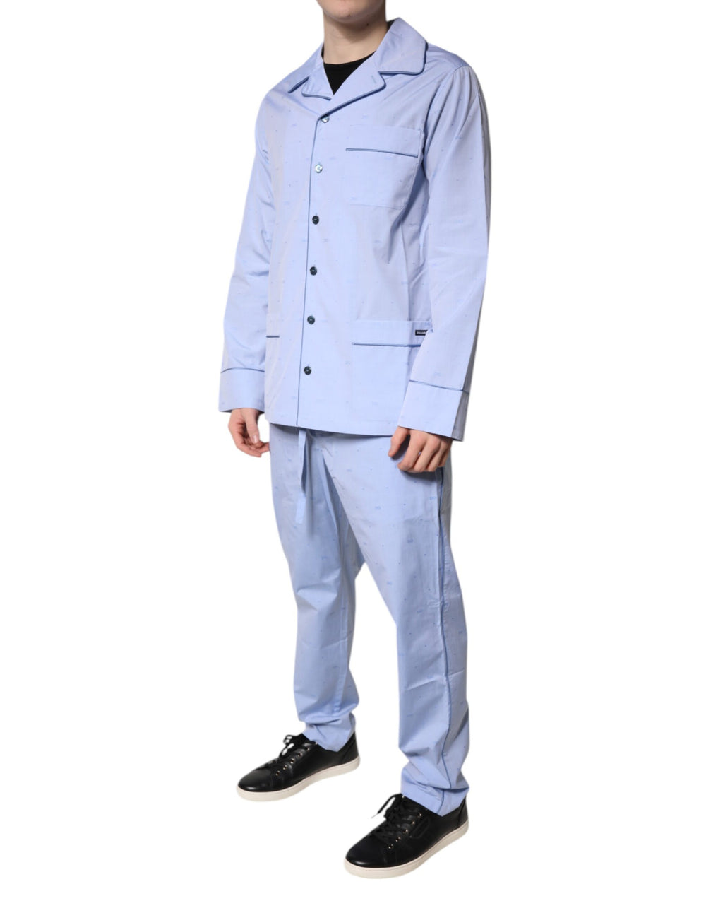 Dolce & Gabbana 100% Cotton Pyjama Set in Light Blue