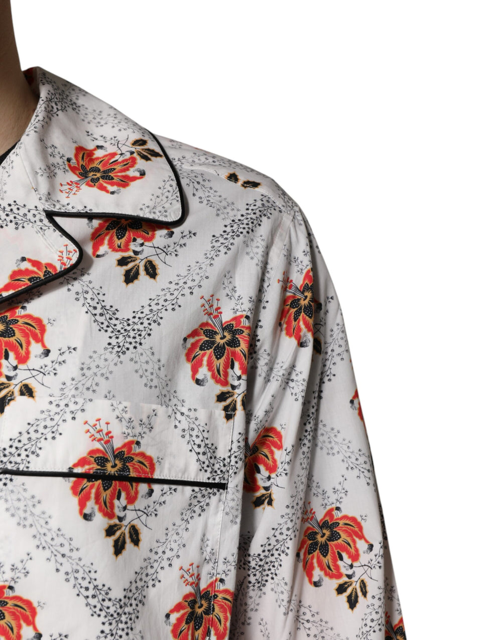 Dolce & Gabbana 100% Cotton Floral Print Pyjama Set in Multicolor