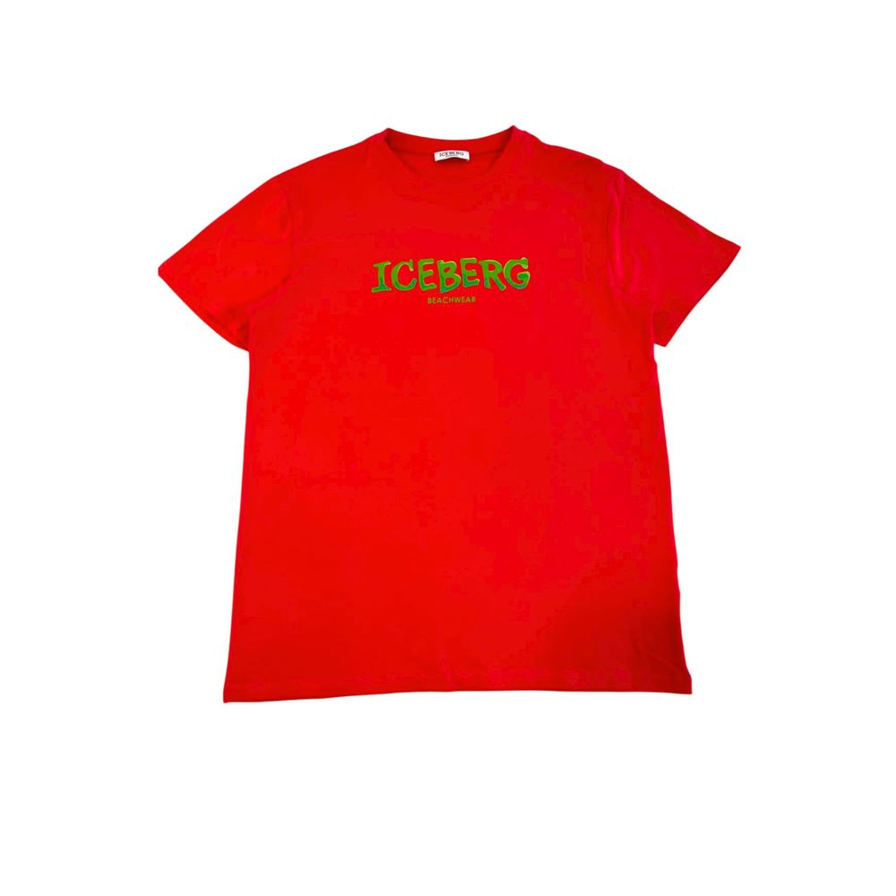 Iceberg Κόκκινο Βαμβακερό T-Shirt
