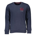 La Martina Blue Cotton Men's Zip Fleece Sweatshirt - Designer | Mens Edit