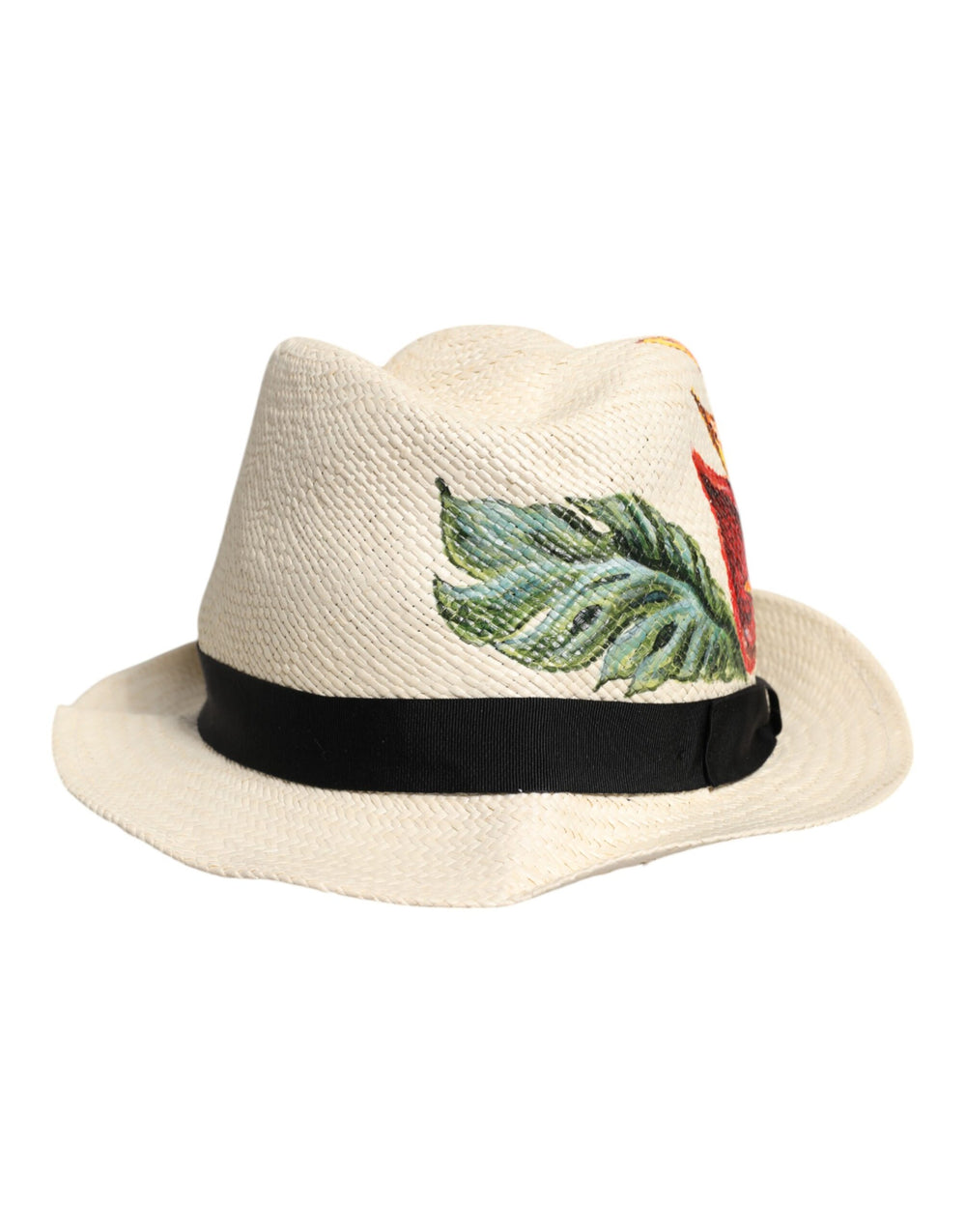 Dolce & Gabbana Straw Wide Brim Fedora Hat in Ivory