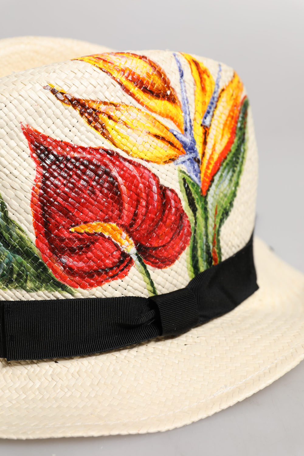 Dolce & Gabbana Straw Wide Brim Fedora Hat in Ivory