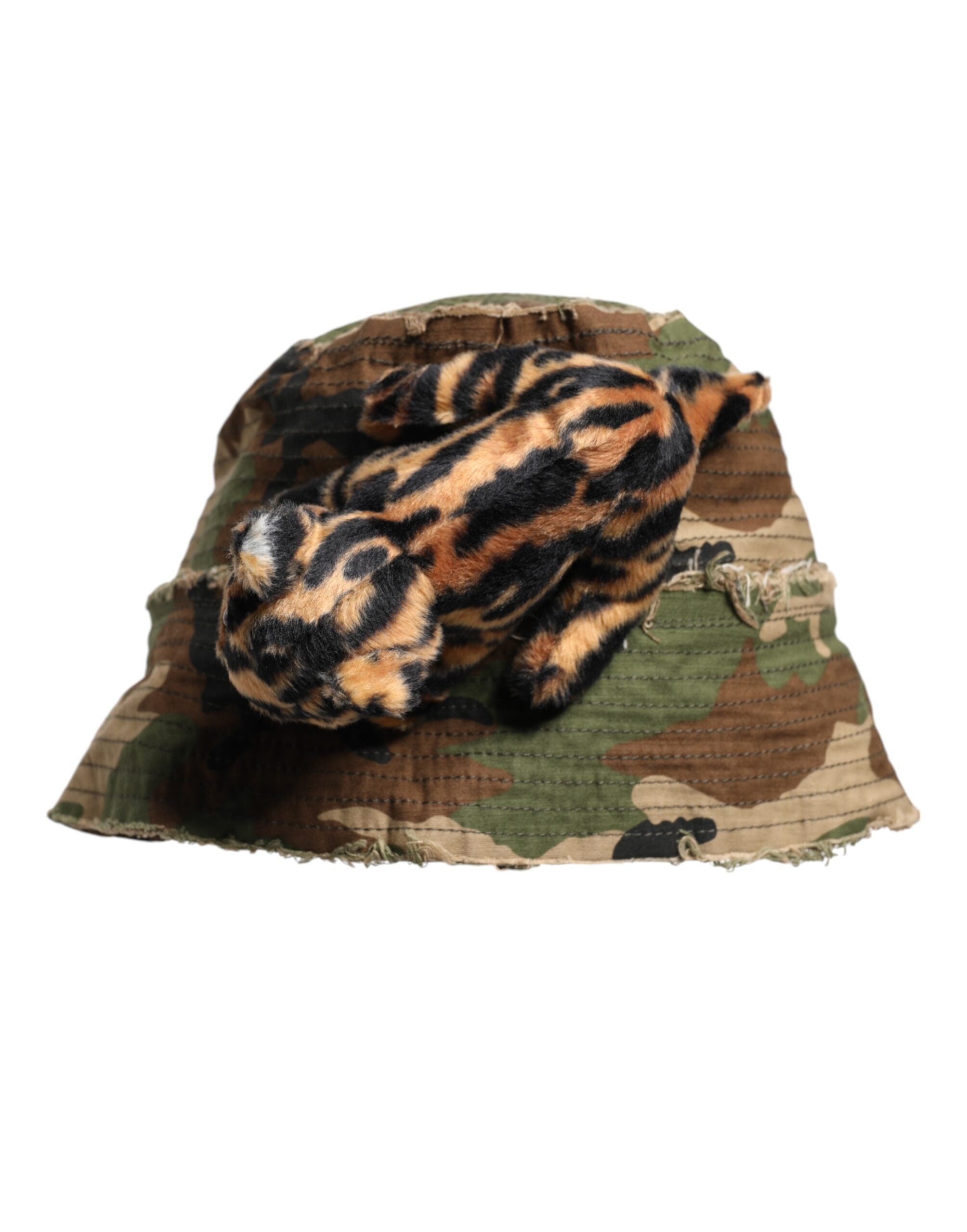 Dolce & Gabbana Καπέλο Bucket με Πολύχρωμο Leopard Μοτίβο και Φαρδύ Γείσο